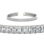 14 Ct Emerald Cut Tennis Diamond Bracelet
